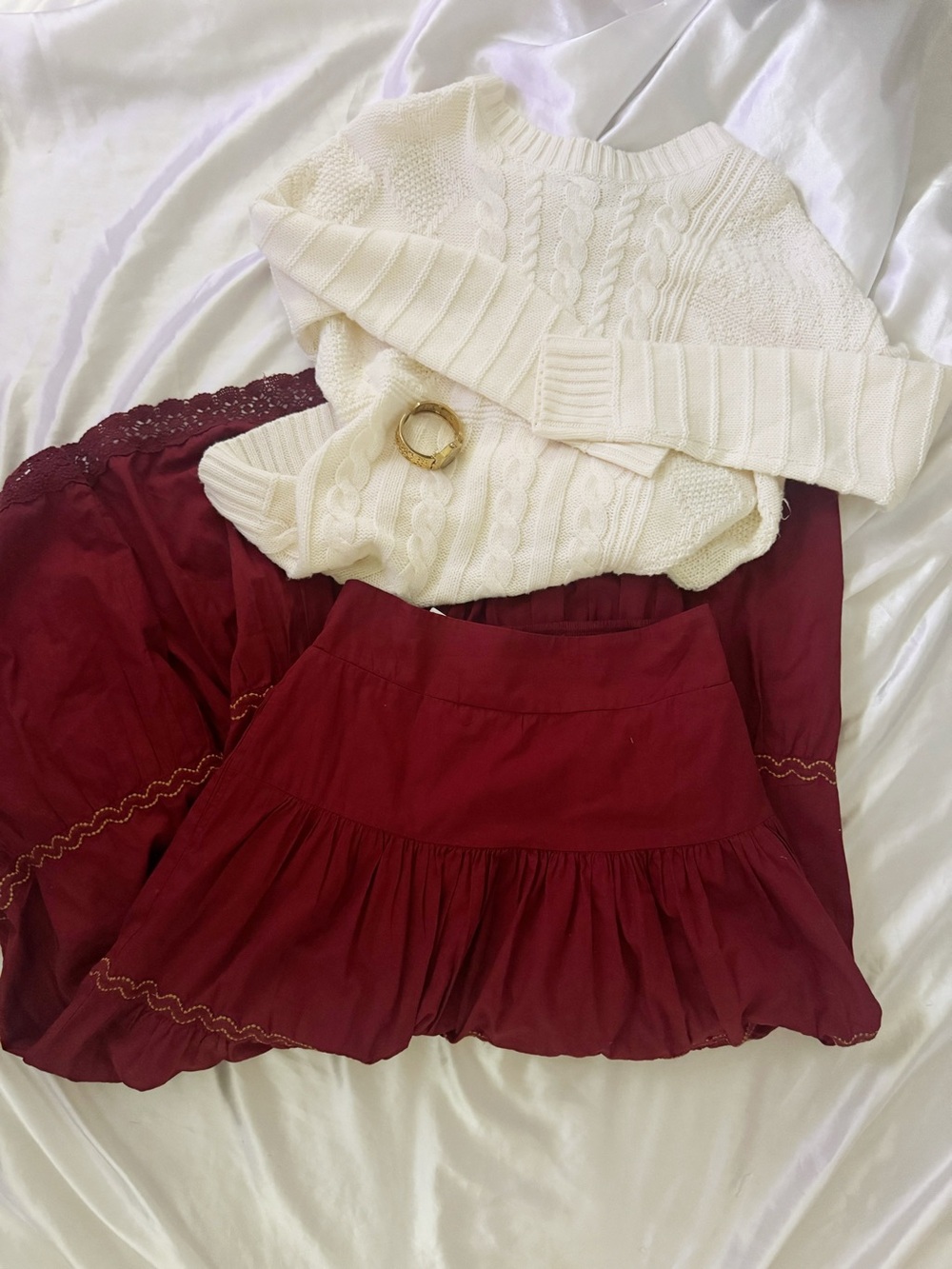 anthropologie burgundy maxi skirt new with tags